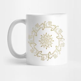 Merry Gold Christmas Mug